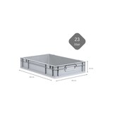 thumbnail of PROREGAL SparSet 5x Eurobox NextGen Economy mit Auflagedeckel & 4x Verschlüsse Blau, Griffe zu, HxBxT 12x40x60cm, 23L, Eurobehälter, Box