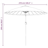 thumbnail of Sombrilla de jardín con palo de aluminio negro 270 cm