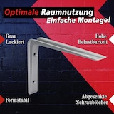 thumbnail of PRIOstahl Stahlwinkel Regalträger 120 × 170 mm – 10er Set Weiß Belastbare Wand-Regalwinkel aus Stahl