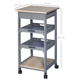 thumbnail of HOMCOM Carrello da Cucina con Cassetto, Ripiano e 2 Vassoi Estraibili