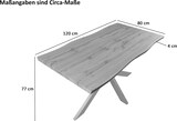 thumbnail of Esstisch Baumkante Holz-Optik Wildeiche 120 x 80 Spider-Gestell silber JOSY