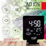 thumbnail of ADLER AD1176 Estación Meteorológica Temperatura Interior y Exterior, Sensor Inalámbrico, Pronóstico de Tiempo, Indicador Fecha y Hora, Alarma