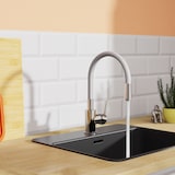 thumbnail of Küchenarmatur FLEXO, biegsamer Wasserhahn Küche, wassersparende Mischbatterie Küche, Spültischarmatur in Chrom/Grau