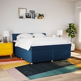 thumbnail of vidaXL Boxspringbett mit Matratze Blau 200x200 cm Stoff
