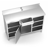 thumbnail of Mueble cafetero doble en acero inoxidable BA20