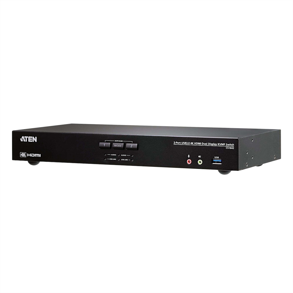 ATEN CS1842 2-Port True 4K HDMI Dual-View KVM Switch mit Audio & USB 3.0Hub