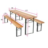 thumbnail of tectake set tavolo e panche da birreria, 3 pezzi - marrone - 400871