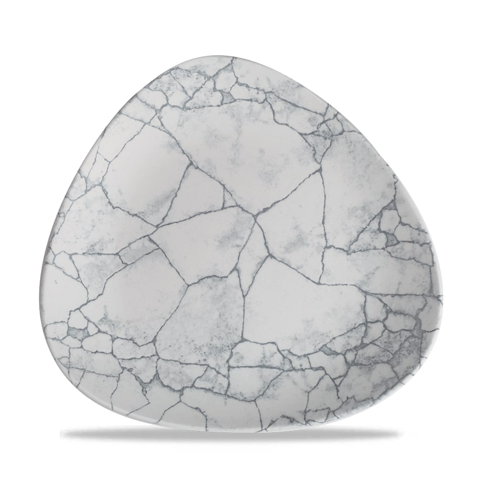 Churchill Super Vit Studio Prints Kintsugi Teller Flach Dreieckig 22,9 cm, 12 Stück, Perlgrau, Dreieck