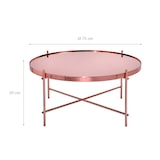 thumbnail of WOMO-DESIGN Couchtisch Ø75×35 cm, Kupfer, Metall/Glas, rund, Unikat, moderner Glastisch