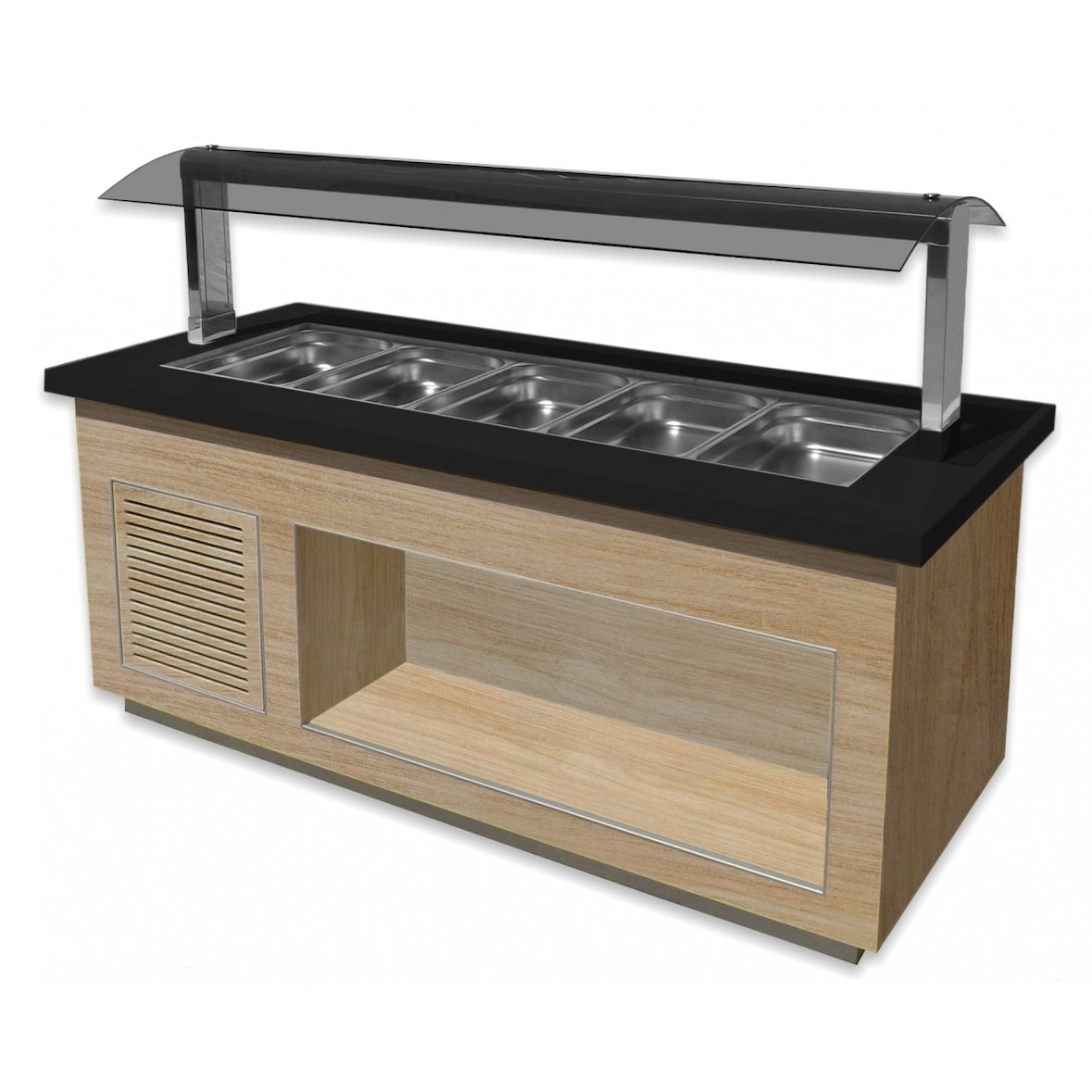 SARO saladebar voor 5x 1/1 GN, PREMIUM LINE SB-K200 OAK