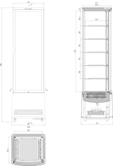 thumbnail of 4-seitige Glas-Kühlvitrine für Backwaren weiß 271 lt +1 +12 °C 56,2x53,2x190,5h cm
