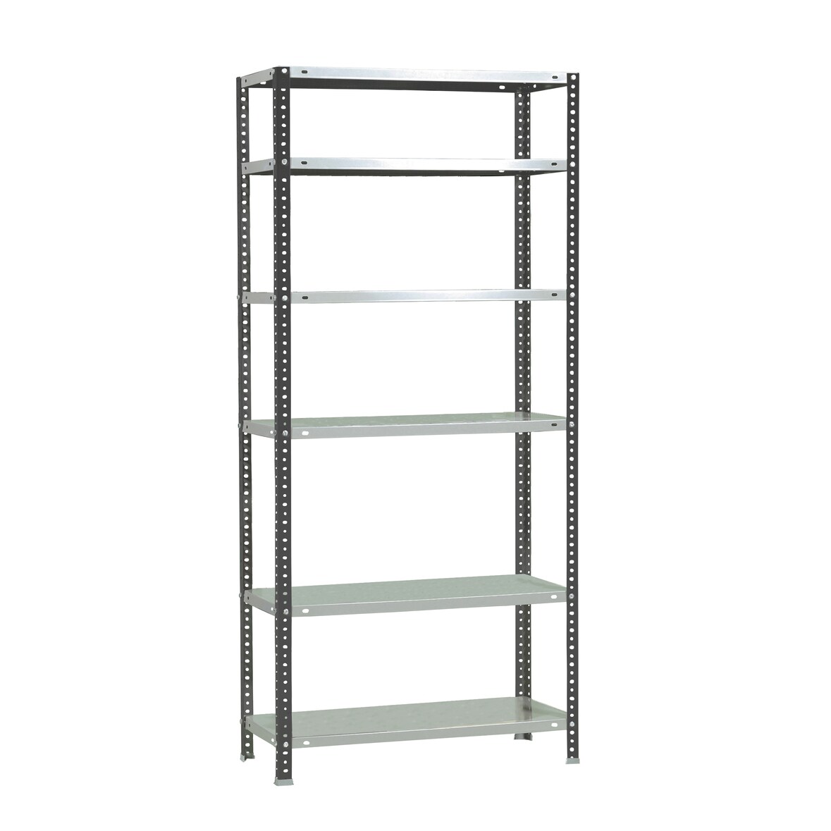 PROREGAL Schraubregal PANDA TALL | HxBxT 200x80x50cm | 6 Fachböden | Fachlast 100kg | Anthrazit-Weiß
