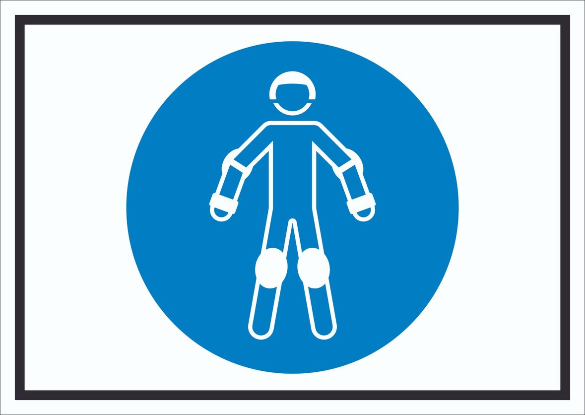 Schutzausrüstung für Rollsport benutzen Symbol Schild A2 (420x594mm)