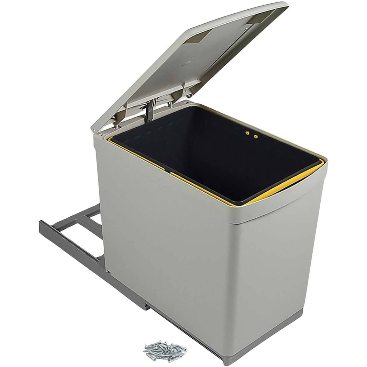 Poubelle de recyclage fixation inférieure et extraction manuelle 16 litres Emuca