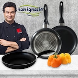 thumbnail of San Ignacio - Batería de cocina Toledo 16/18/20/24/28cm Acero Inox con Juego de Sartenes Navy Black 16/20/24cm Aluminio Prensado