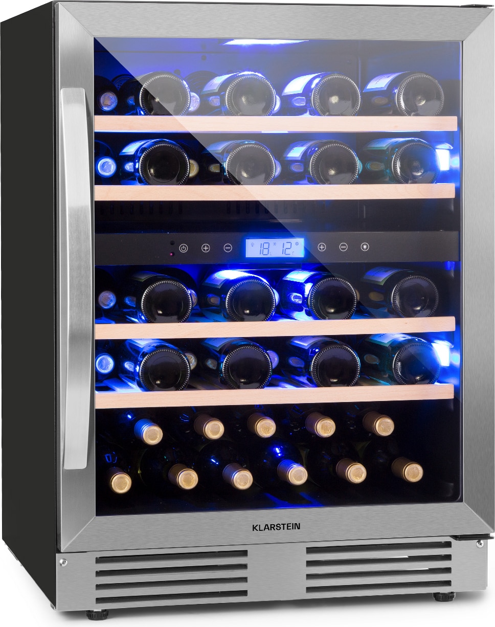 Klarstein Vinovilla 43 Built-In Duo Weinkühlschrank 2 Zonen 129l 43 Fl Glastür Edelstahl