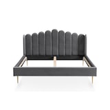 thumbnail of SalesFever Muschelbett aus Samt | 180 x 200 cm | Beine aus goldfarbenem Chrom