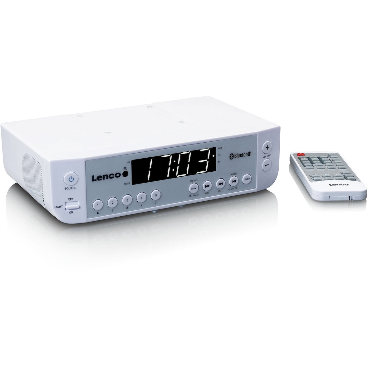 LENCO KCR-100 Küchenradio mit BT, Timer, LED, weiß