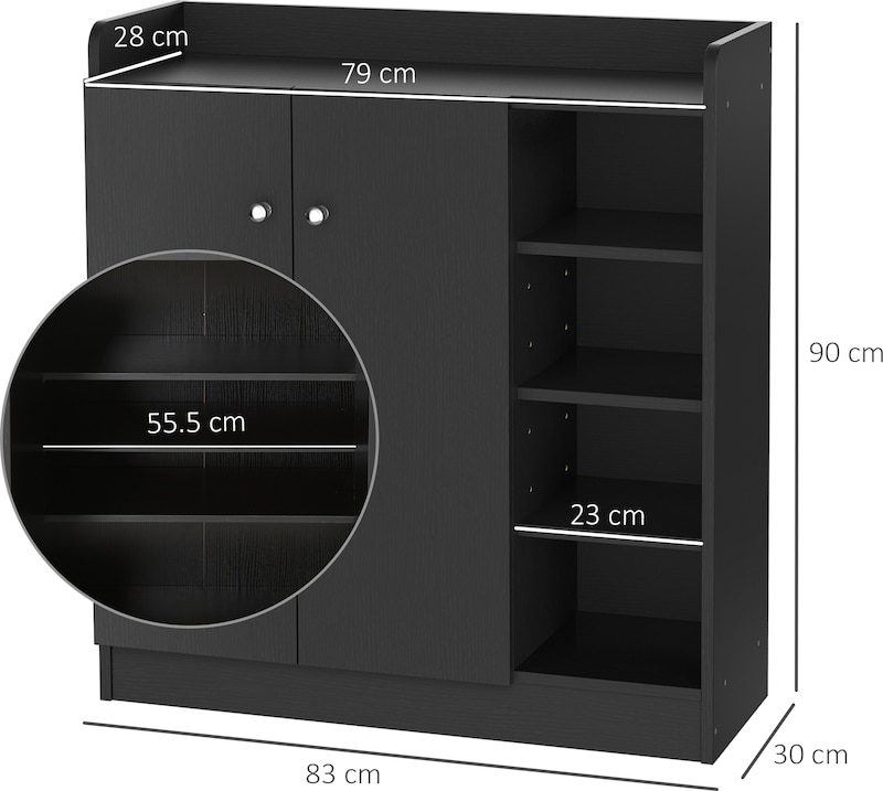 Scarpiera Estensibile 3 Livelli MIKOYO – Regolabile Da 43 A 78 Cm, In Metallo Nero, Salvaspazio, Per Ingresso, Armadi E Spazi Stretti