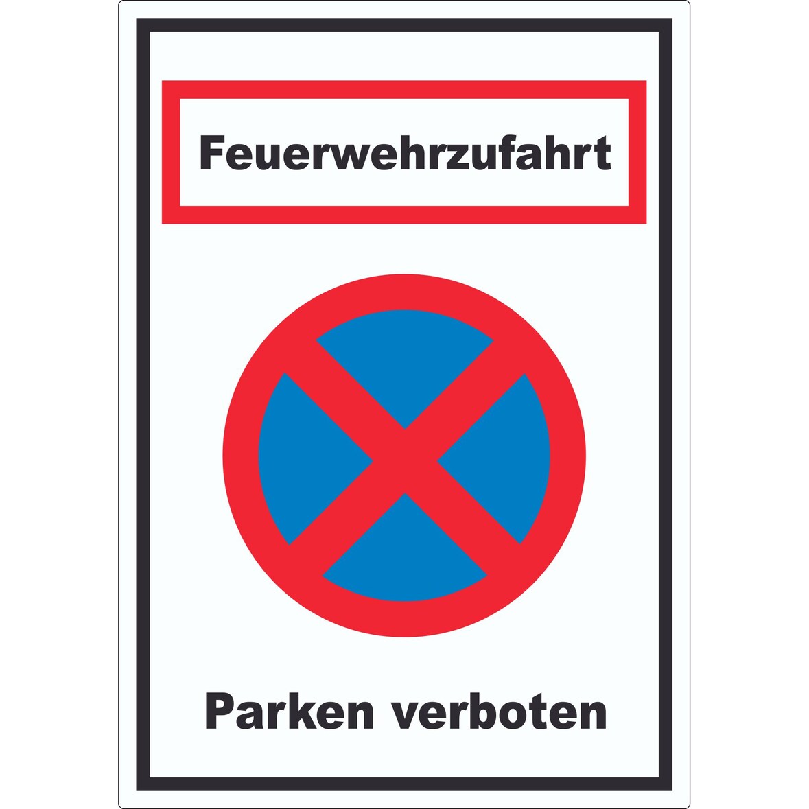 Feuerwehrzufahrt Parken verboten Aufkleber A0 (841x1189mm)