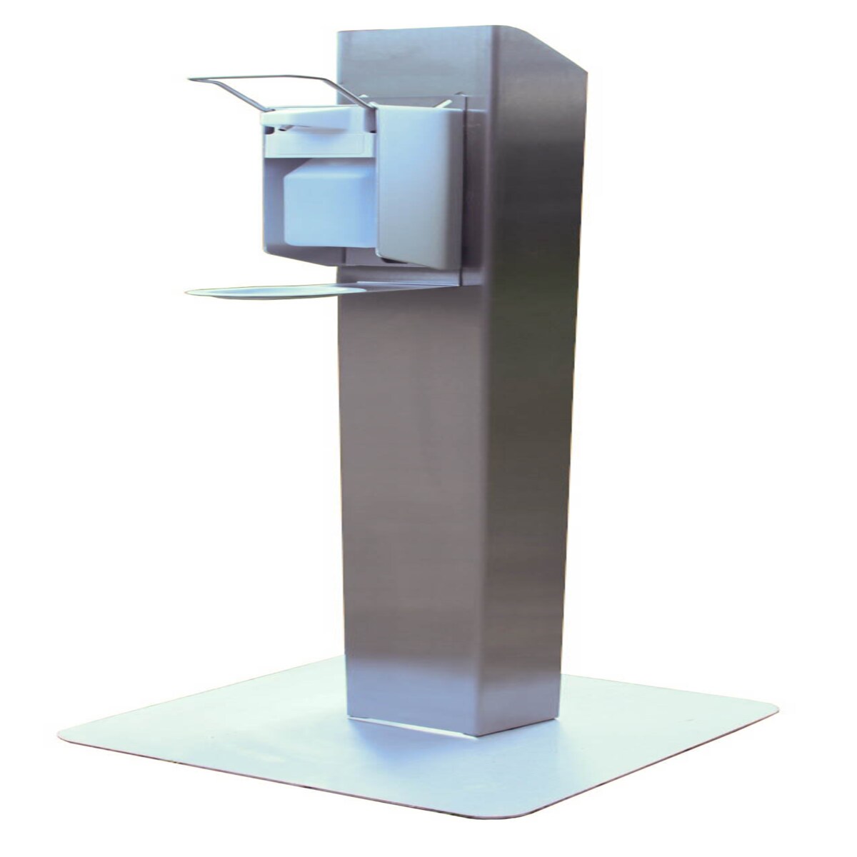 Medi-Inn Hygienetower Desinfektionssäule Edelstahl mit Desinfektionsspender und Tropfschale