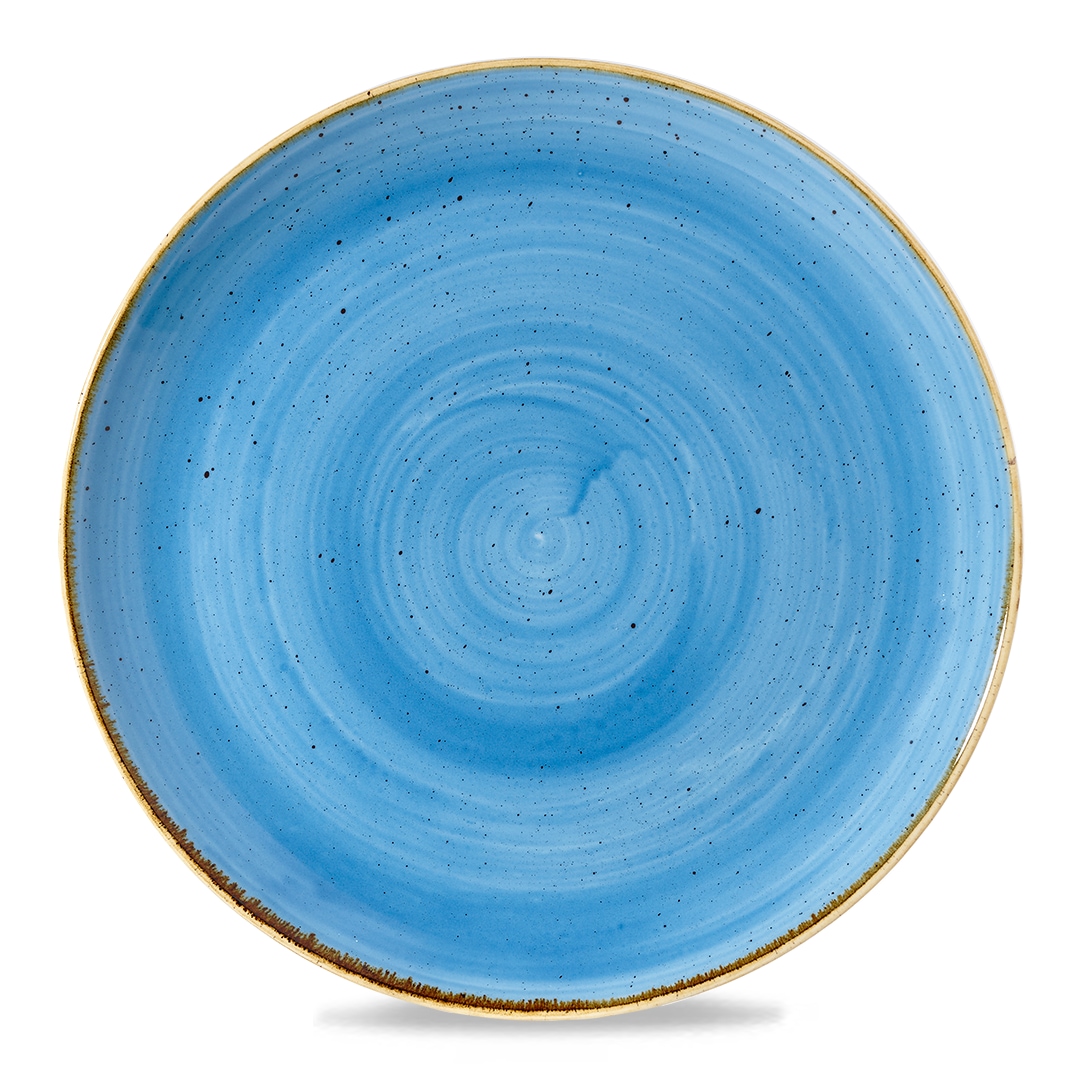 Marine Blu Piatto Piano Cm 32,4 Churchill Stonecast Puntinato 12scfsev12 Confezione Da 6