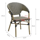 thumbnail of METRO PROFESSIONAL Fauteuil de terrasse FLORE, aluminium/plastique, aspect bambou, empliable, marron/noir