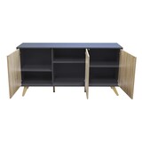 thumbnail of Mobile credenza da interno salotto moderno in legno nobilitato bilaminato con ante push and pull Linea Elegance -  Bianco e legno naturale
