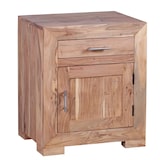 thumbnail of Nachttisch MUMBAI Massivholz Akazie Design Nachtkommode 60 cm mit Schublade und Tür Nachtschrank für