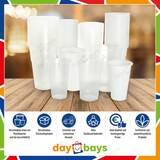 thumbnail of DayBays 800 Stk. Trinkbecher 400ml Ø9cm Plastikbecher mit Eichstrich bei 0,4L transparent PP