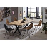 thumbnail of SIT Möbel Eettafel 220 x 100 x 76 cm | Tafelblad 40 mm | natuurlijke wilde eik | X onderstel metaal antiek zwart | 15882-11 | Serie TABLES & CO