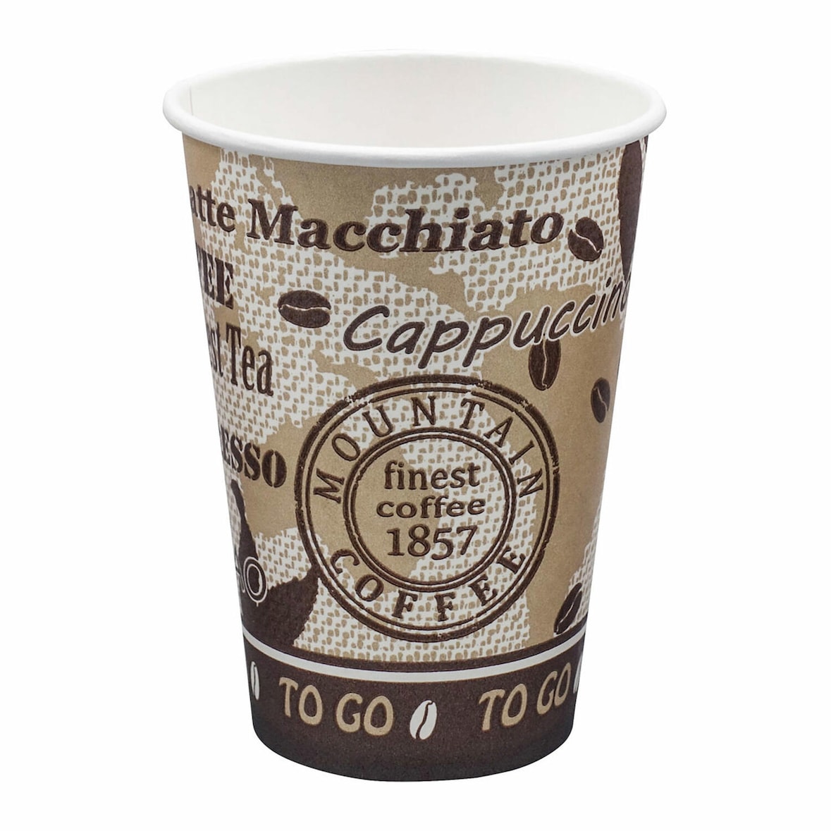 75x Automatenbecher Kaffeebecher 80mm O  'Coffee Mountain' 250 ml