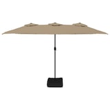thumbnail of vidaXL Parasol dubbel dak met LED 449x245 cm taupe