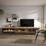 thumbnail of Móvel de TV, Muito espaço de arrumação, 317x35x45cm, Lareira eléctrica XXL, Suspensos, Estilo moderno, Carvalho _ 511_15