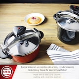 thumbnail of Magefesa Castell - Olla Express Tradicional Roja de 4 L, Acero Inoxidable 18/10, Todas las Cocinas, Inducción Total, Cocina Sana, Pomo Rotatorio