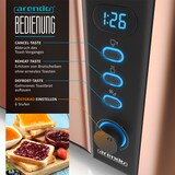 thumbnail of Arendo Toaster für 4 Scheiben, 1500W, Langschlitz, Brötchenaufsatz, Wärmeisoliert, Display, Kupfer