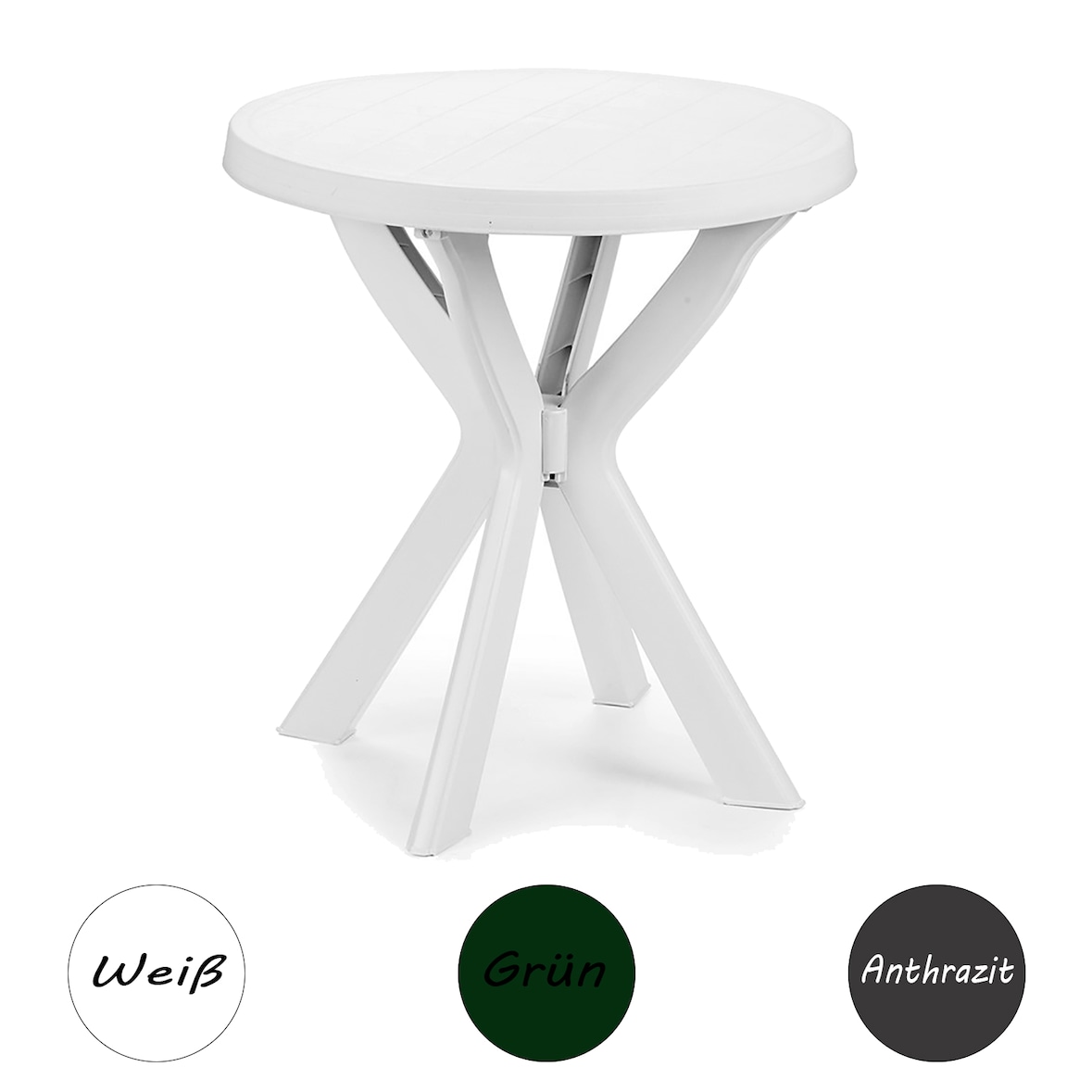 Gartentisch Bistrotisch Balkontisch Kunststoff Rund Ø70xH72cm