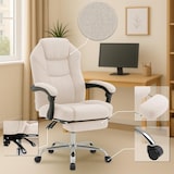 thumbnail of Silla de oficina de tela Castle Crema