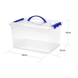 thumbnail of Caja plástica de almacenamiento transparente de 12 litros con tapa y asa