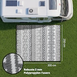 thumbnail of EVOCAMP Outdoor Teppich 250x300 cm, Kunststoffteppich, wetterfest für Terrasse, grau-weiß