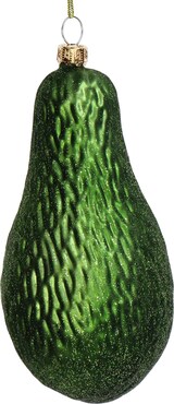 thumbnail of Christbaumschmuck Glas 12,9cm Avocado Figur Handbemalt mit Glitzer Weihnachtsbaum Anhänger Weihnachten Christbaumanhänger Weihnachtsbaumschmuck Grün