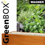 thumbnail of WAGNER GreenFAMILY Hochbeet GreenBOX Light - 70 x 83 x 34,5 cm, Massivholz kastanie, Regalboden&Pflanztasche - 25028001