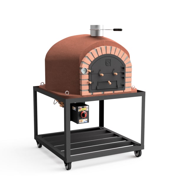 Horno leña Vesuvius 120 negro, (Gas)+Quemador+Base, aislado con 3 mantas ceramicas