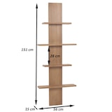 thumbnail of Teak-Wandregal HWC-M72, Badregal Hängeregal Regal, hochwertiges B-Grade-Teak (Kernholz, 20-30 Jahre), 51x56x15cm