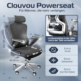 thumbnail of CLOUVOU PowerSeat, ergonomischer Bürostuhl, thermoregulative Materialien, 5D-Armlehnen, 3D-Kopfstütze, PhantomWheels, Schwarz