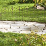 thumbnail of Relaxdays Beeteinfassung, 4er Set, Metall, HxB: je 28 x 38,5 cm, Beetumrandung für Garten, Zierzaun zum Stecken, bronze