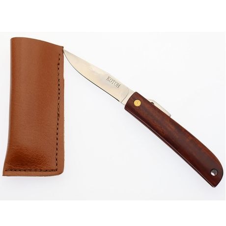 Couteau de Poche Pliant MR KOTOH Acier D2 Manche Bois Rouge Premium