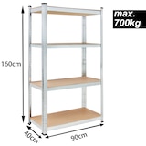 thumbnail of MONZANA® Schwerlastregal 160x90x40cm 700kg 4 MDF-Platten
