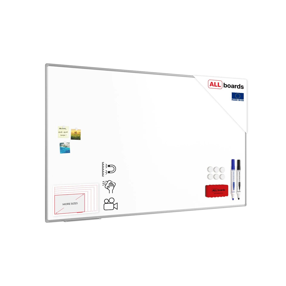 ALLboards Keramik-Magnettafel emailliert P3 200x120 cm, Alurahmen