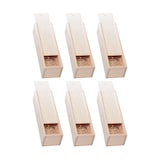 thumbnail of Set van 6 Houten Wijnkisten - Luxe Geschenkverpakkingen voor Wijnflessen - Inclusief Houtwol en Schuifdeksel - Bruin